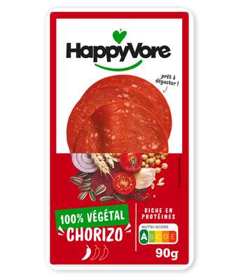 Chorizo végétal & gourmand, HappyVore (90 g)
