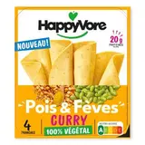 Tranches pois et fèves au curry, HappyVore (120 g)