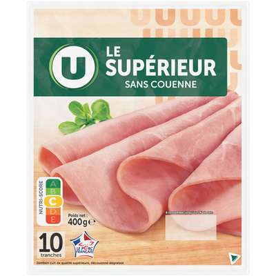 Jambon Le Supérieur sans couenne, U (10 tranches, 400g)