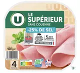 Jambon supérieur sans couenne sel réduit Bleu Blanc Coeur, U (x 4, 160 g)