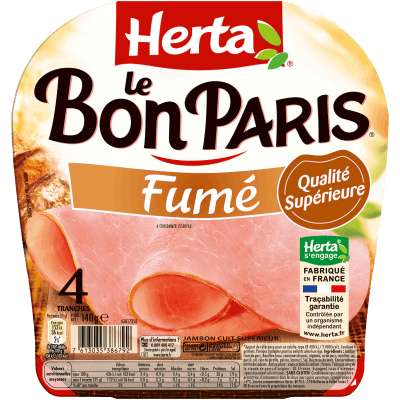 Jambon Le Bon Paris fumé, Herta (4 tranches, 140 g)