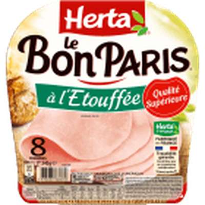 Jambon Le Bon Paris à l'étouffé, Herta (8 tranches, 340 g)