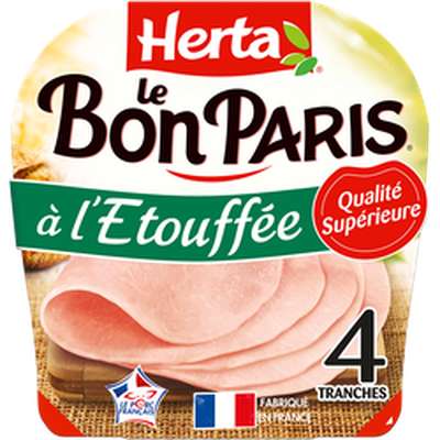 Jambon à l'étouffée le bon Paris, Herta (4 tranches, 170 g)