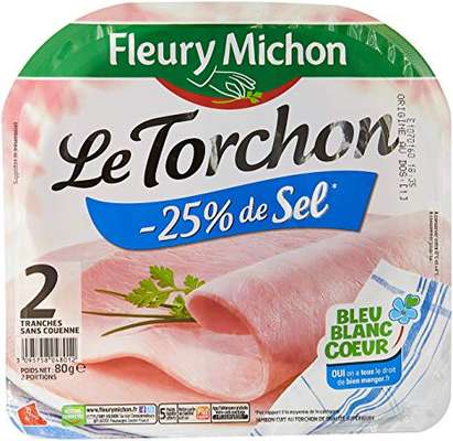Jambon Le Torchon - 25% de sel, Fleury Michon (2 tranches, 80 g)