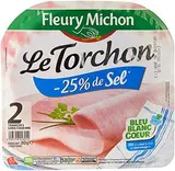 Jambon Le Torchon - 25% de sel, Fleury Michon (2 tranches, 80 g)