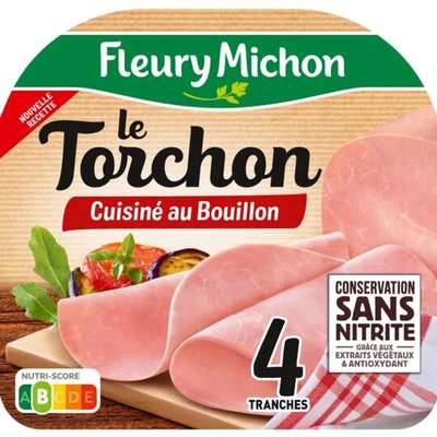 Jambon Le Torchon zéro nitrite, Fleury Michon (4 tranches, 140g)