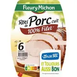 Rôti de porc cuit -25% de sel, Fleury Michon (6 tranches, 210 g)