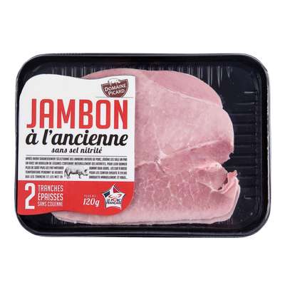 Jambon à l'ancienne sans sel nitrité, Le Domaine Picard (2 tranches, 120 g)