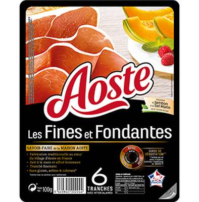 Jambon cru Les Fines et Fondantes, Aoste (6 tranches, 100 g)