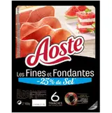 Jambon cru Les Fines et Fondantes -25% de sel, Aoste (6 tranches, 100 g)