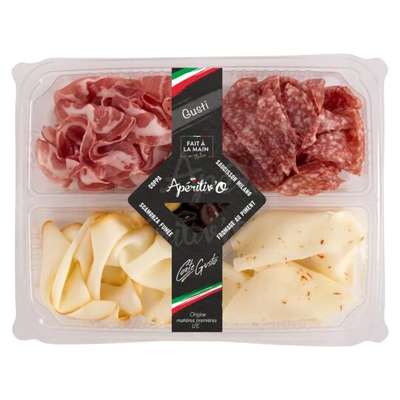 Plateau apéritif Gusti charcuterie et fromage, Apéritiv'O (140 g)