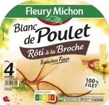 Blanc de poulet rôti à la broche tranches fines, Fleury Michon (4 tranches, 120 g)