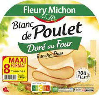 Blanc de poulet doré au four, Fleury Michon (x 8, 240 g)