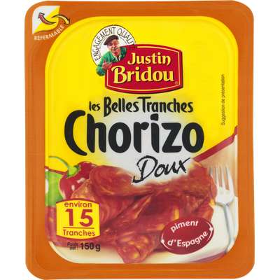 Chorizo doux, Justin Bridou (15 tranches, 150 g)