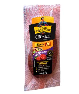 Chorizo doux -30% matières grasses, Moroni (200 g)