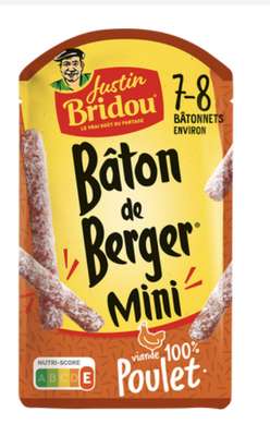 Mini bâtons de berger poulet, Justin Bridou (80 g)