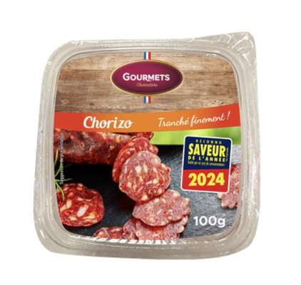 Chorizo finement tranché, Les Gourmets de L'Artois (100 g)