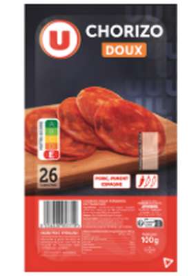 Chorizo doux tranché, U (100 g)
