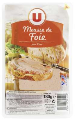 Mousse de foie qualité supérieure pur porc, U (180 g)