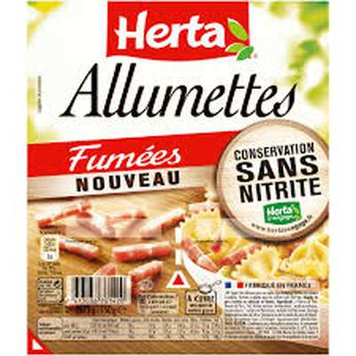 Lardons allumettes fumés sans nitrite, Herta (2 x 75 g)