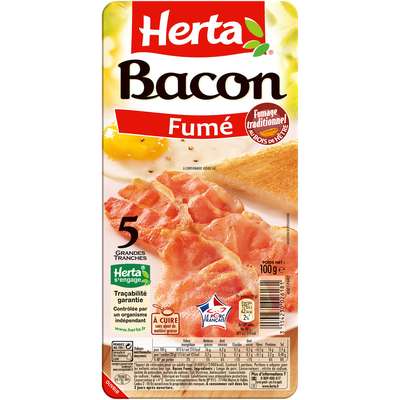 Bacon déjeuner, Herta (5 grandes tranches, 100 g)