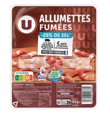 Allumettes de porc fumées, U (2 x 75 g)