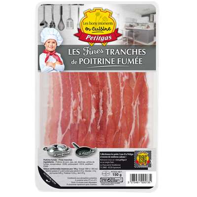 Poitrine fumée tranches fines, Petitgas (150 g)
