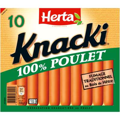 Knacki 100% poulet, Herta (x 10, 350 g)