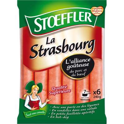 Saucisses de Strasbourg, Stoeffler (x 6, 240 g)