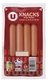 Saucisses de Strasbourg, U (x 4, 140 g)