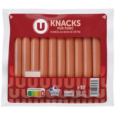 Saucisses knacks de Strasbourg, U (x 10, 350 g)