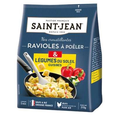 Ravioles à poêler  fromages et légumes du soleil rissolés, Saint Jean (310 g)