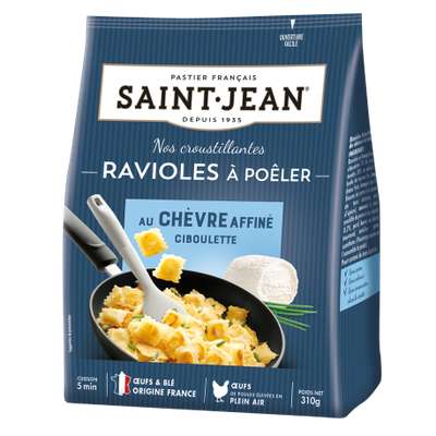 Ravioles à poêler au fromage de chèvre et ciboulette, Saint Jean (310 g)