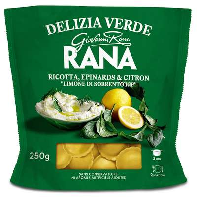 Ravioli Plaisir et Bien-être ricotta et pousses d'épinard au mascarpone, Giovanni Rana (250 g)