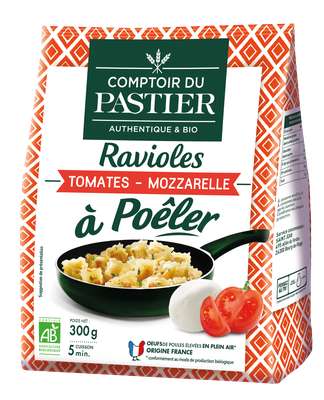 Ravioles à poêler tomate mozzarella BIO, Comptoir du Pastier (300 g)