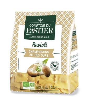 Ravioli champignons et ail des ours BIO, Comptoir du Pastier (250 g)