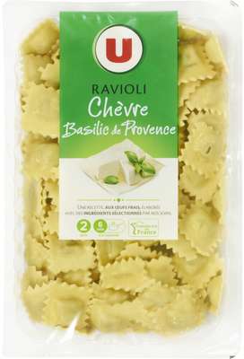 Ravioli chèvre basilic, U (300 g)