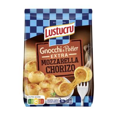Gnocchis à poêler extra mozzarella et chorizo, Lustucru (280 g)