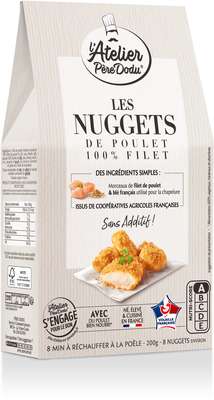 Nuggets de poulet 100% filet, l'Atelier Père Dodu (x 8, 200 g)