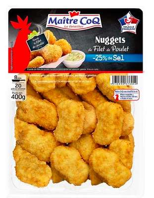 Nuggets de poulet -25% de sel, Maître Coq (x 20, 400 g)