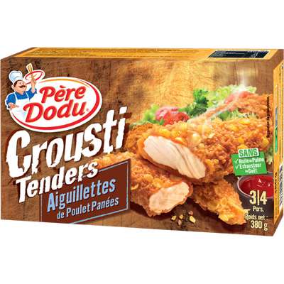Aiguillettes de poulet panées Crousti tender, Père Dodu (380 g)