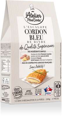L'Escalope Cordon Bleu de poulet  de qualité supérieure, l'Atelier Père Dodu (x 2, 200 g)
