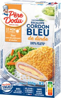 Cordon bleu de dinde 100% filets, Père Dodu (x 2, 200 g)