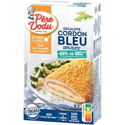 Cordon bleu de poulet -25% de sel, Père Dodu (x 2, 200 g)