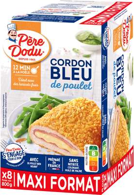 Cordon bleu de poulet Maxi format, Père Dodu (x 8, 800 g)