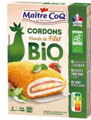 Cordon bleu de viande de filet  BIO, Maître Coq (x 2, 200 g)