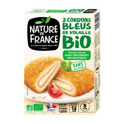 Cordons bleus de volaille BIO, Nature de France (200 g)