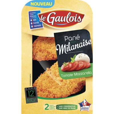Panés façon milanaise tomate mozzarella, Le Gaulois (x 2, 200 g)