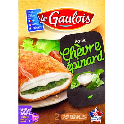 Pané de poulet chèvre épinard, Le Gaulois (x 2, 200 g)