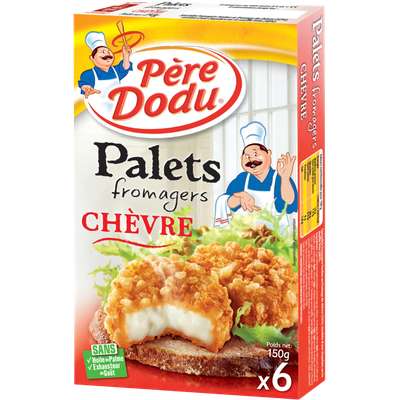 Palets fromagers au chèvre, Père Dodu (x 6, 150 g)